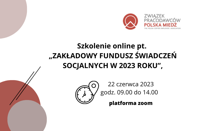 Szkolenie online pt. „Zakładowy fundusz świadczeń socjalnych w 2023 ROKU”